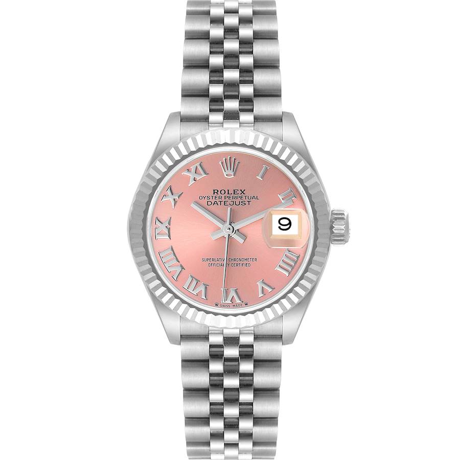 Rolex Datejust 28 Steel White Gold Pink Roman Dial Ladies Watch 279174 Card SwissWatchExpo
