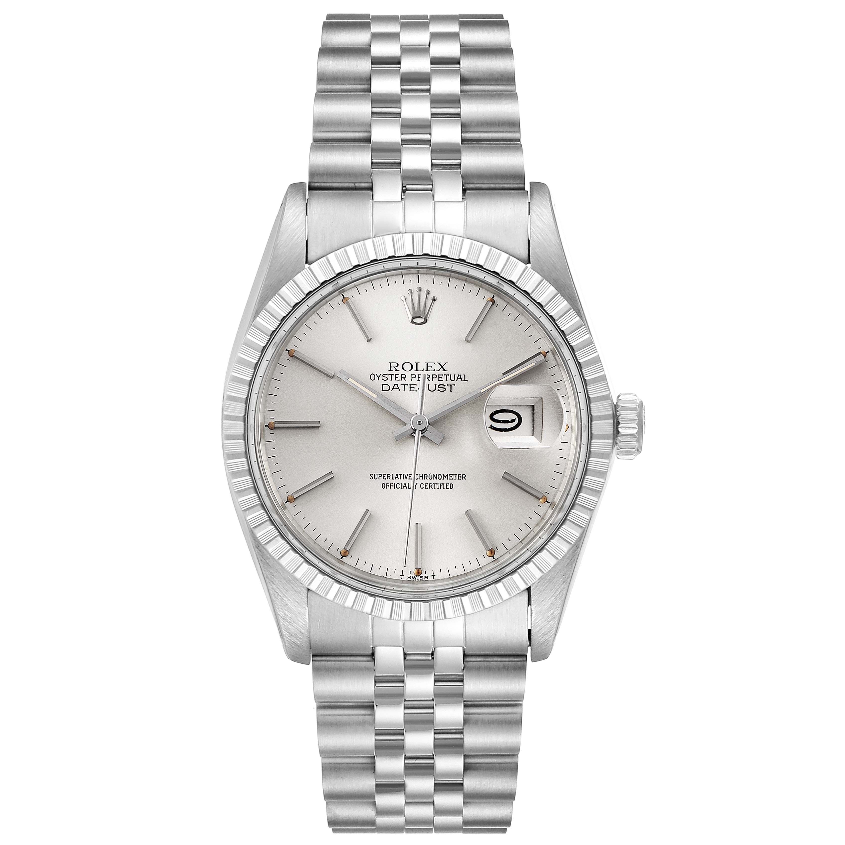 The Rolex Vintage Collection 16030 Men's Stainless Steel Silver Dial 16030 Men's Stainless Steel Silver Dial model shows a frontal view, displaying the dial, bezel, case, and bracelet.
