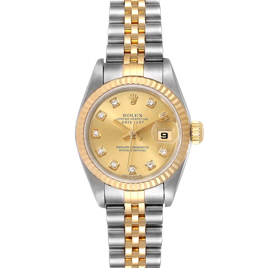 Rolex Datejust Steel Yellow Gold Diamond Dial Ladies Watch 79173 Box SwissWatchExpo