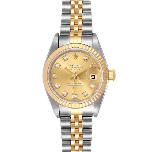 Photo of Rolex Datejust Steel Yellow Gold Diamond Dial Ladies Watch 79173 Box