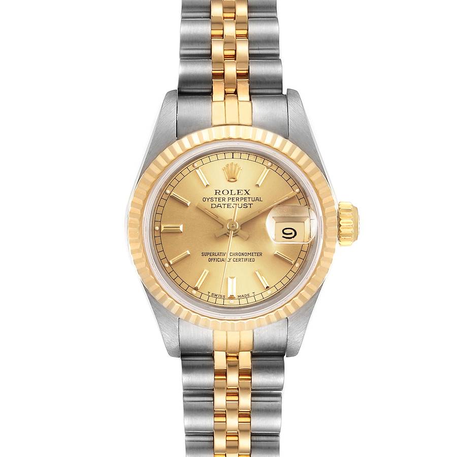 Rolex Datejust Steel Yellow Gold Fluted Bezel Ladies Watch 69173 Box SwissWatchExpo