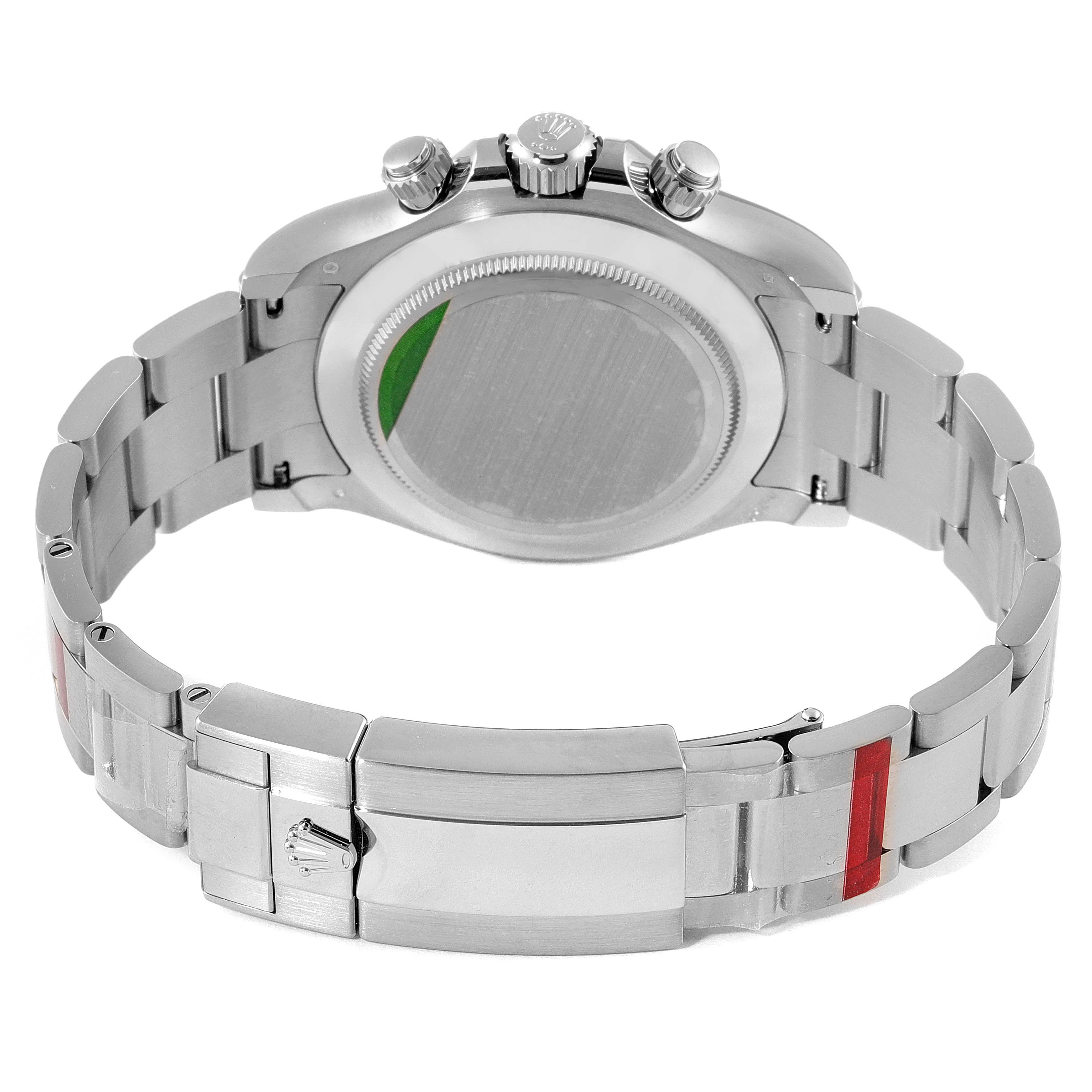 This image shows the back view and bracelet of a Rolex Daytona 116509 Men's White Gold Blue Dial 116509 Men's White Gold Blue Dial watch.