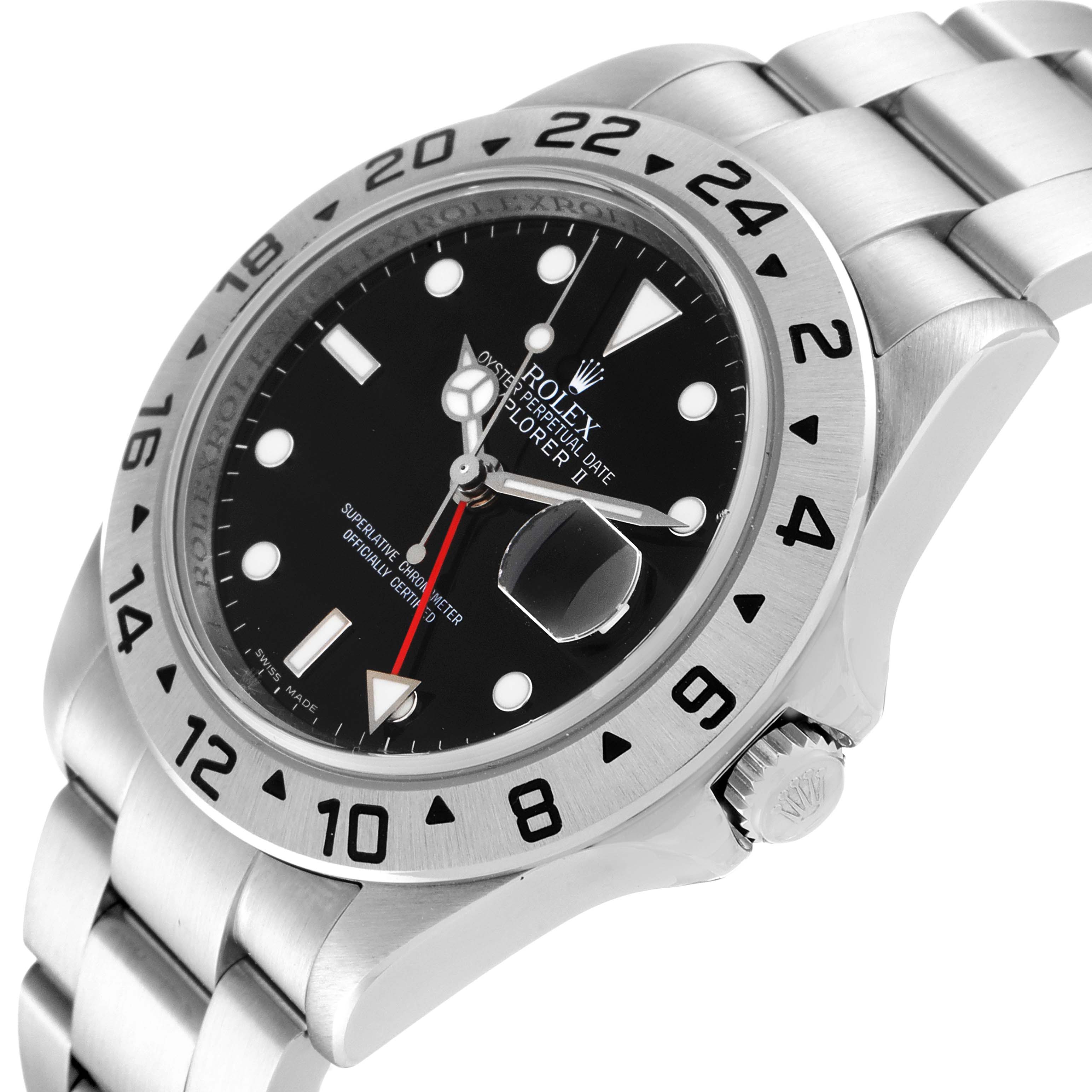 The image shows a close-up of the Rolex Explorer 16570 Men
s Stainless Steel Black Dial 16570 Men
s Stainless Steel Black Dial watch, highlighting the face, bezel, and part of the bracelet at an angled perspective.