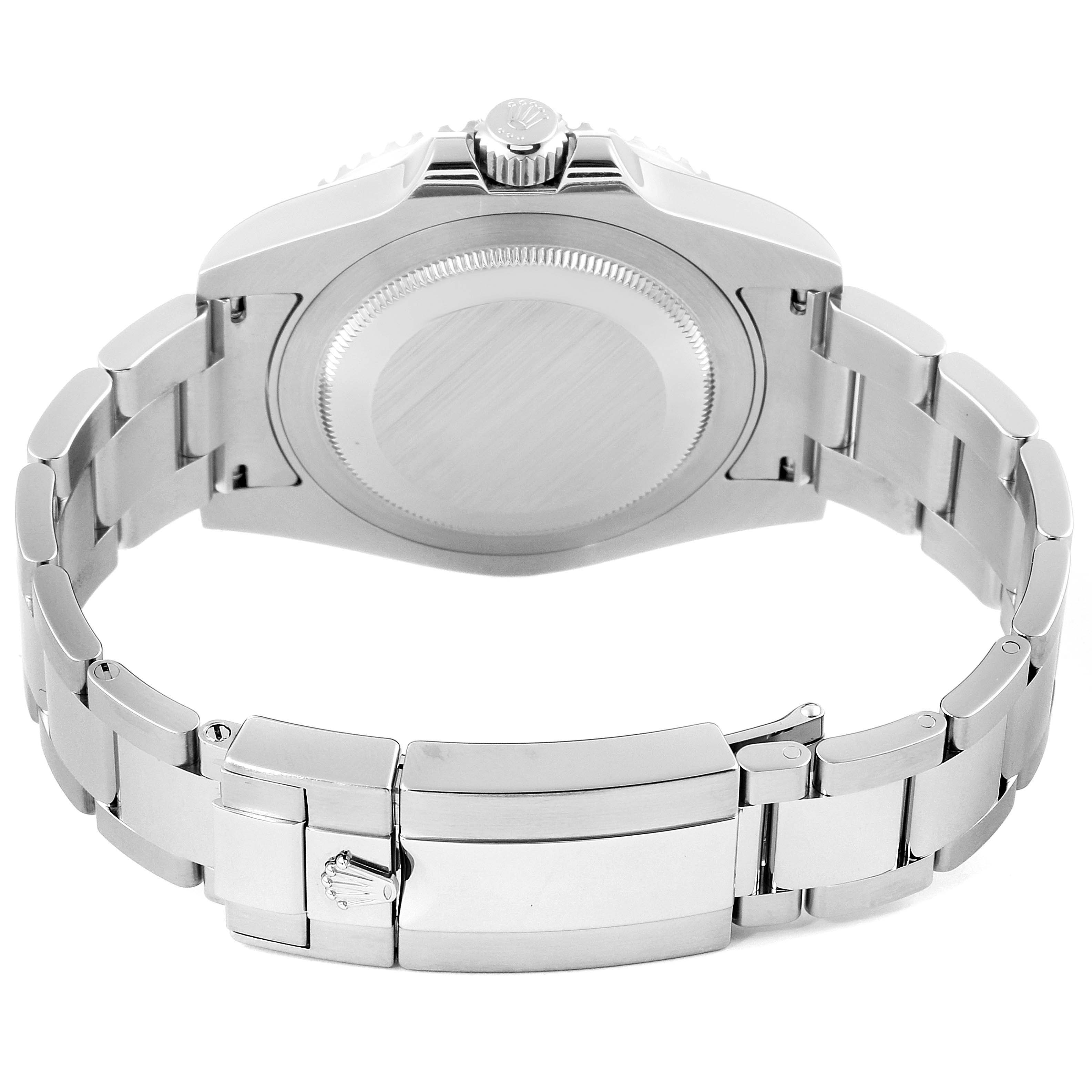 The image shows the back view and bracelet of a Rolex GMT-Master 116710 Men
s Stainless Steel Black Dial 116710 Men
s Stainless Steel Black Dial watch.