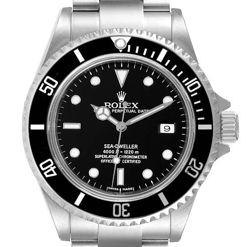 Photo of Rolex Seadweller 4000 Black Dial Bezel Steel Mens Watch 16600