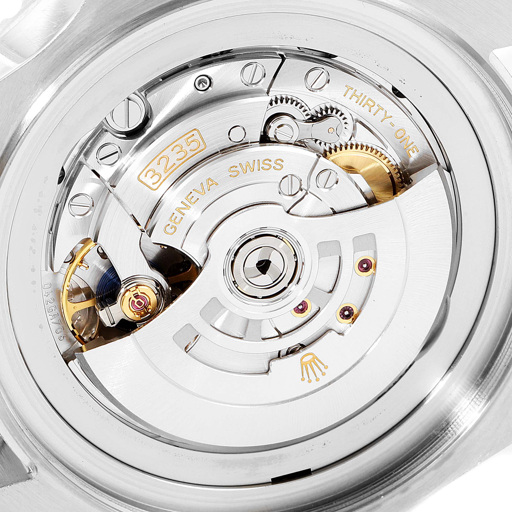 This image shows the intricate movement mechanism of the Rolex Sea-Dweller 126660 Men's Stainless Steel Blue Dial 126660 Men's Stainless Steel Blue Dial, featuring the Calibre 3235.