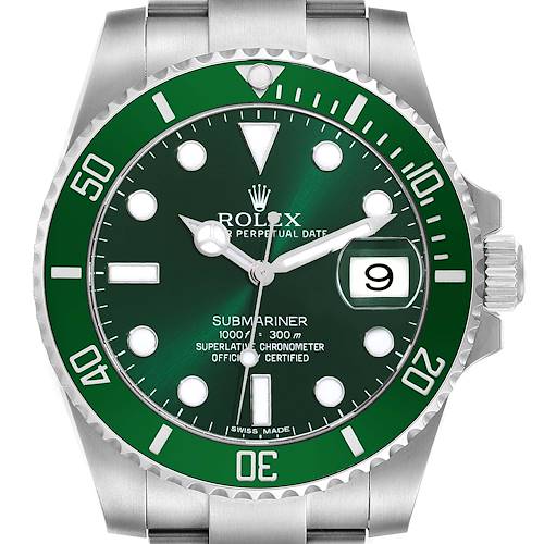 Photo of Rolex Submariner Hulk Green Dial Steel Mens Watch 116610LV Box Card