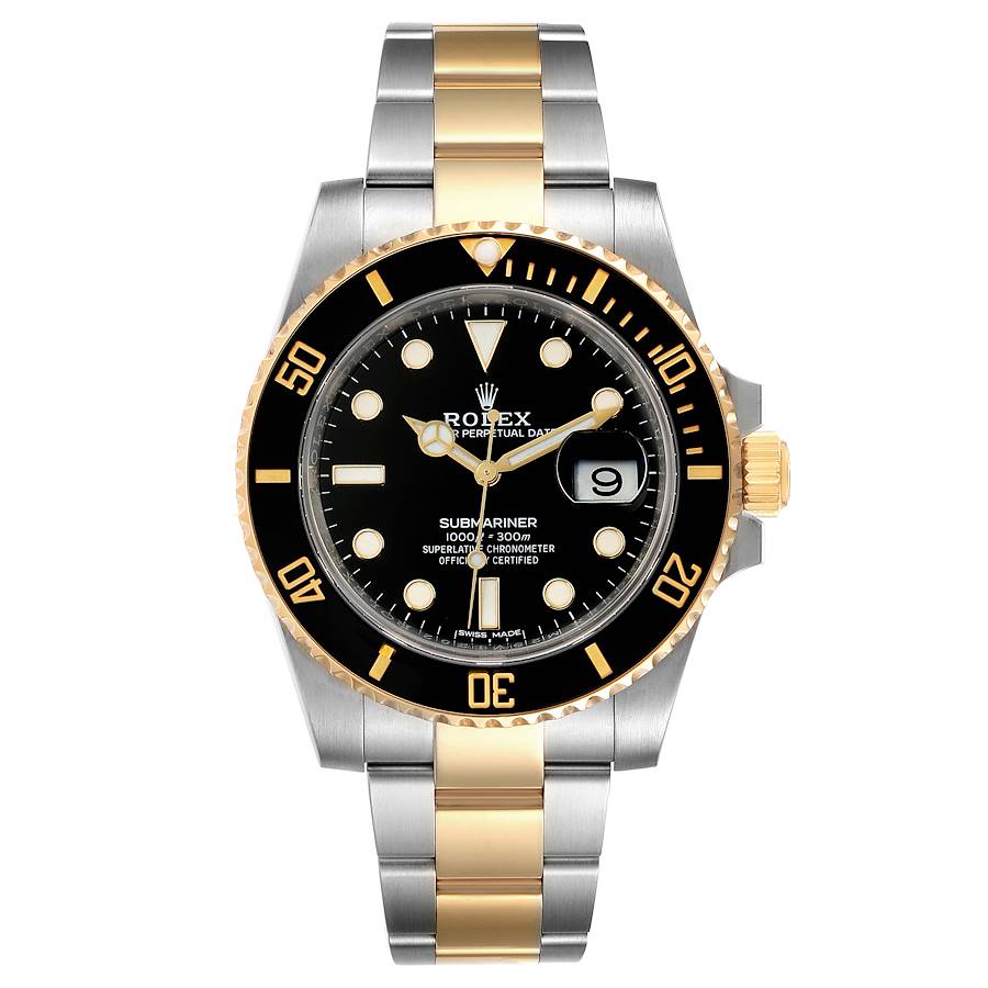 rolex submariner steel and gold black dial