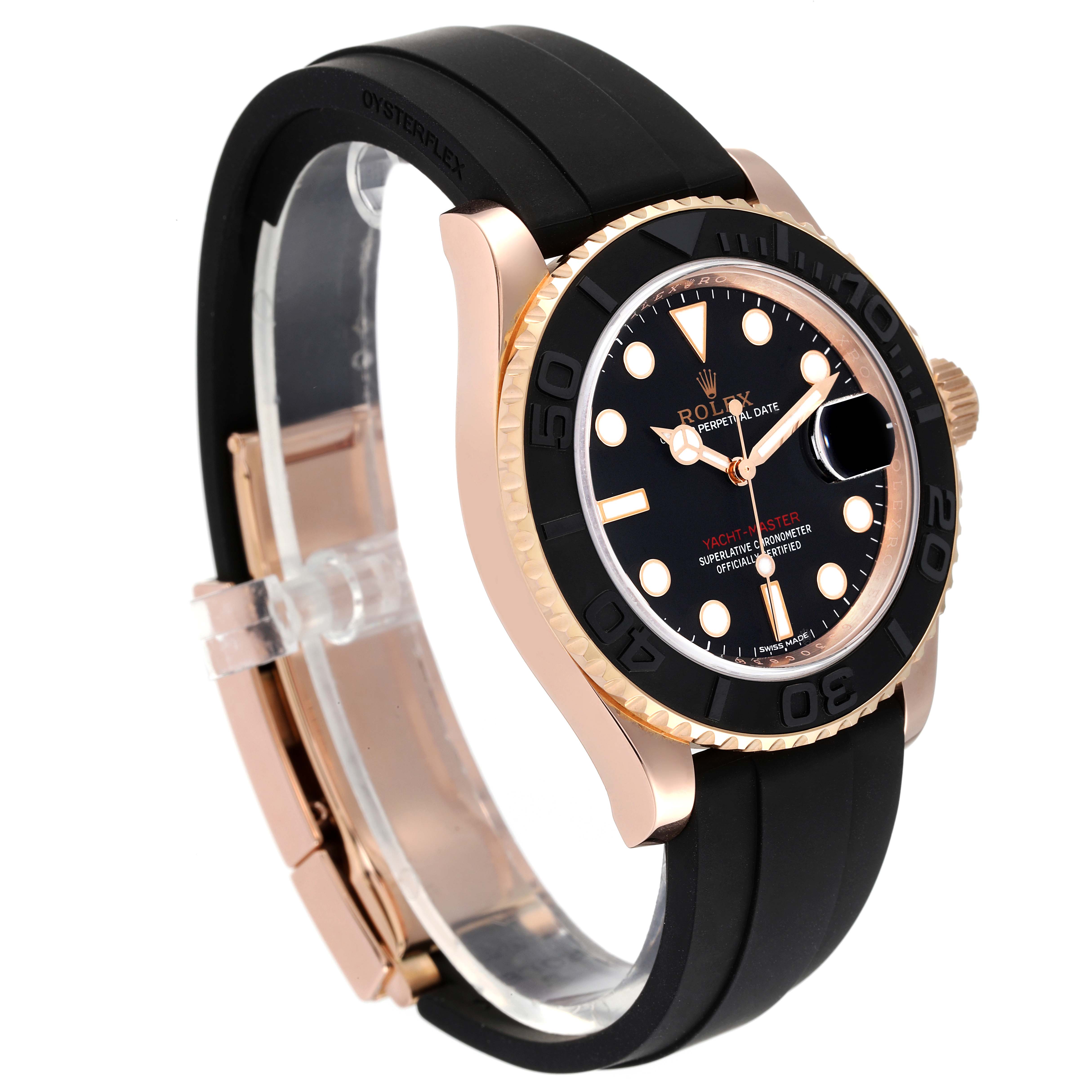 rolex yachtmaster 40mm rose gold oysterflex