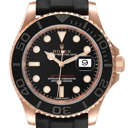 Photo of Rolex Yachtmaster 40mm Rose Gold Oysterflex Bracelet Mens Watch 116655
