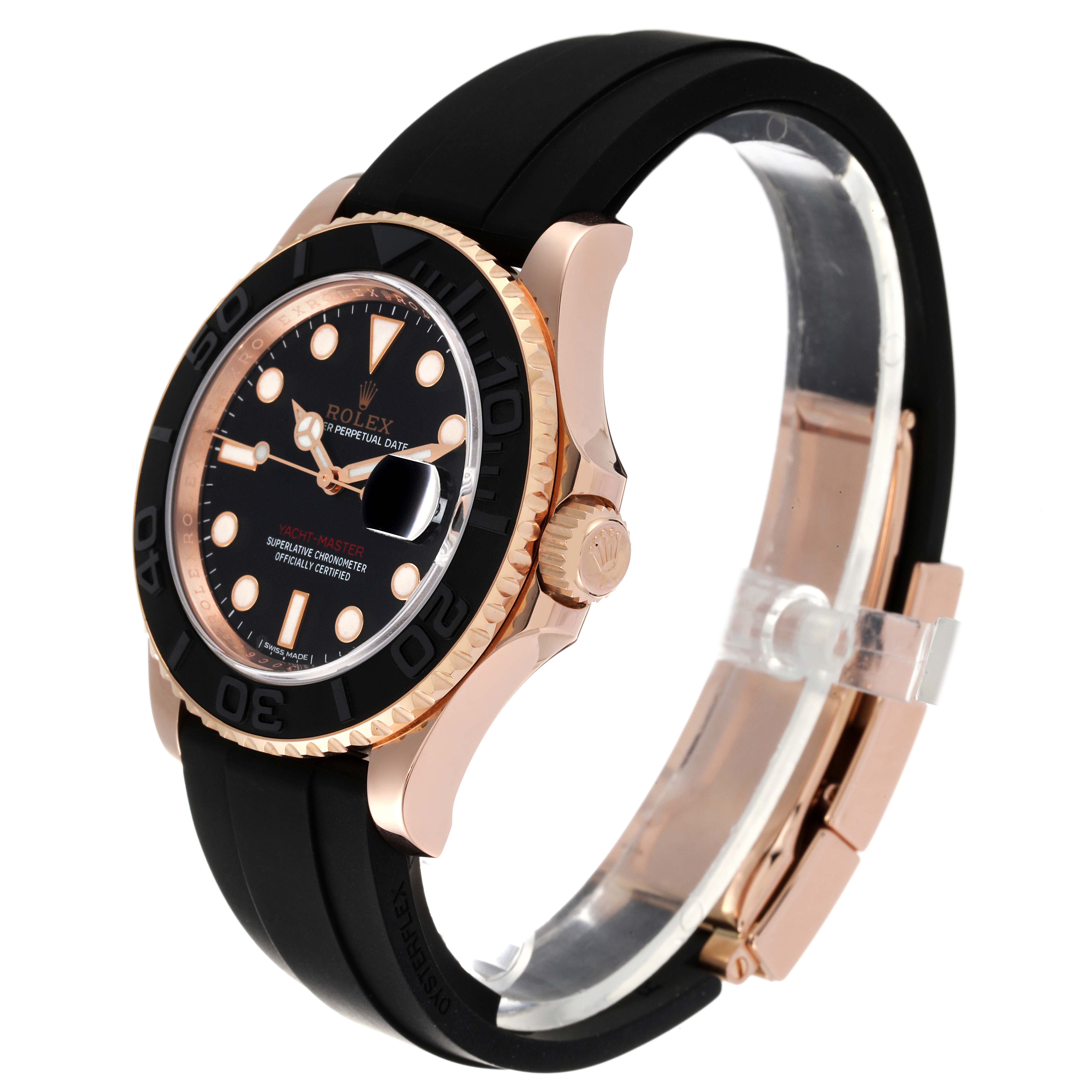 rolex yachtmaster 40mm rose gold oysterflex