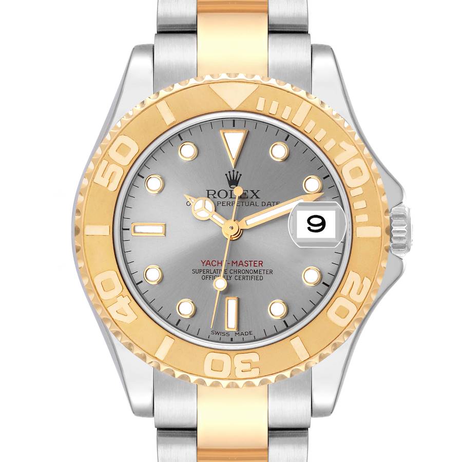 Rolex Yachtmaster Midsize Steel Yellow Gold Mens Watch 168623 Box Papers SwissWatchExpo