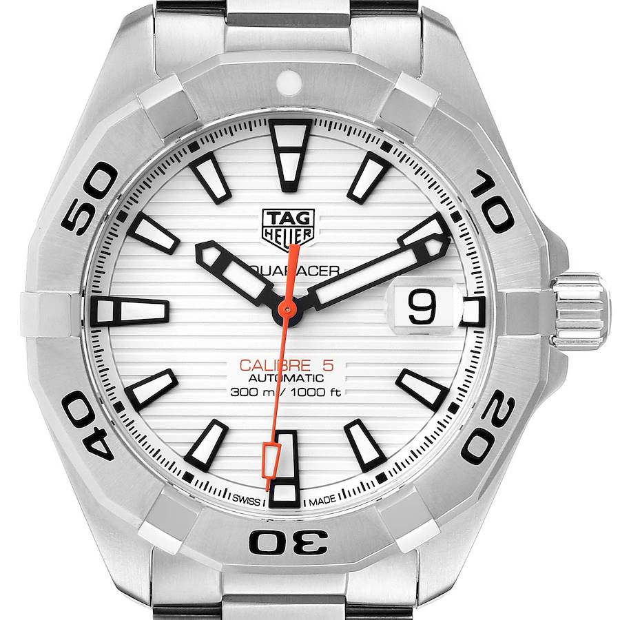 Tag Heuer Aquaracer White Dial Steel Mens Watch WBD2111 Box Papers SwissWatchExpo