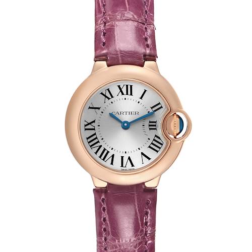 Photo of Cartier Ballon Bleu 28 Rose Gold Silver Dial Ladies Watch W6900256 Papers