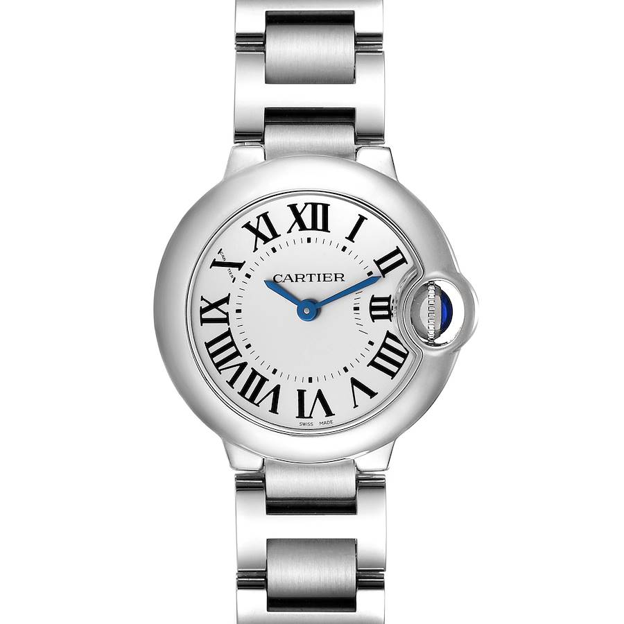Cartier Ballon Bleu 29 Silver Dial Quartz Steel Ladies Watch W69010Z4 SwissWatchExpo
