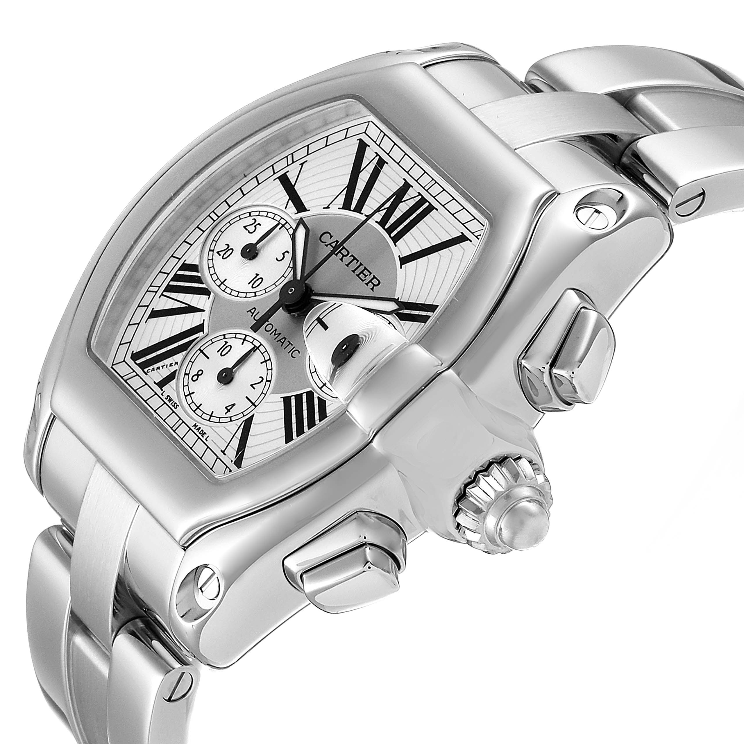 Cartier Roadster XL Chronograph Automatic Mens Watch W62019X6 Box   Cartier Roadster Xl Chronograph Automatic Mens Watch W62019x6 Box 30151 Bc94e 