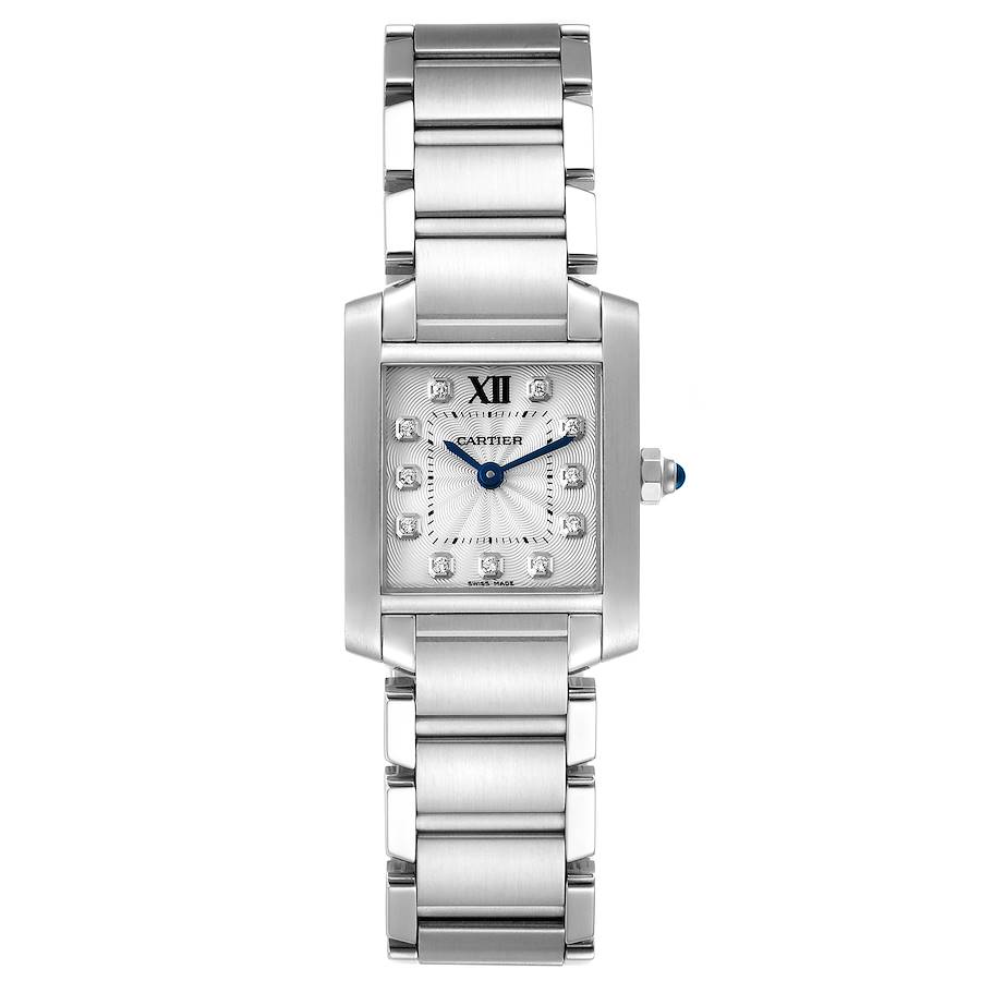 Cartier Tank Francaise Steel Diamond Small Ladies Watch WE110006 |  SwissWatchExpo
