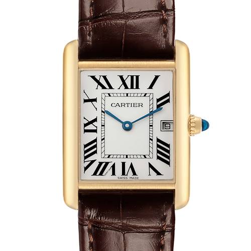 Photo of Cartier Tank Louis Yellow Gold Silver Dial Mens Watch W1529756