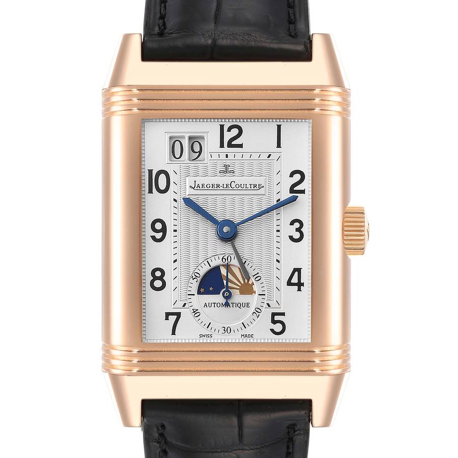 Jaeger LeCoultre Grande Reverso Sun Moon Dual Time Rose Gold Mens Watch Q3032420 SwissWatchExpo