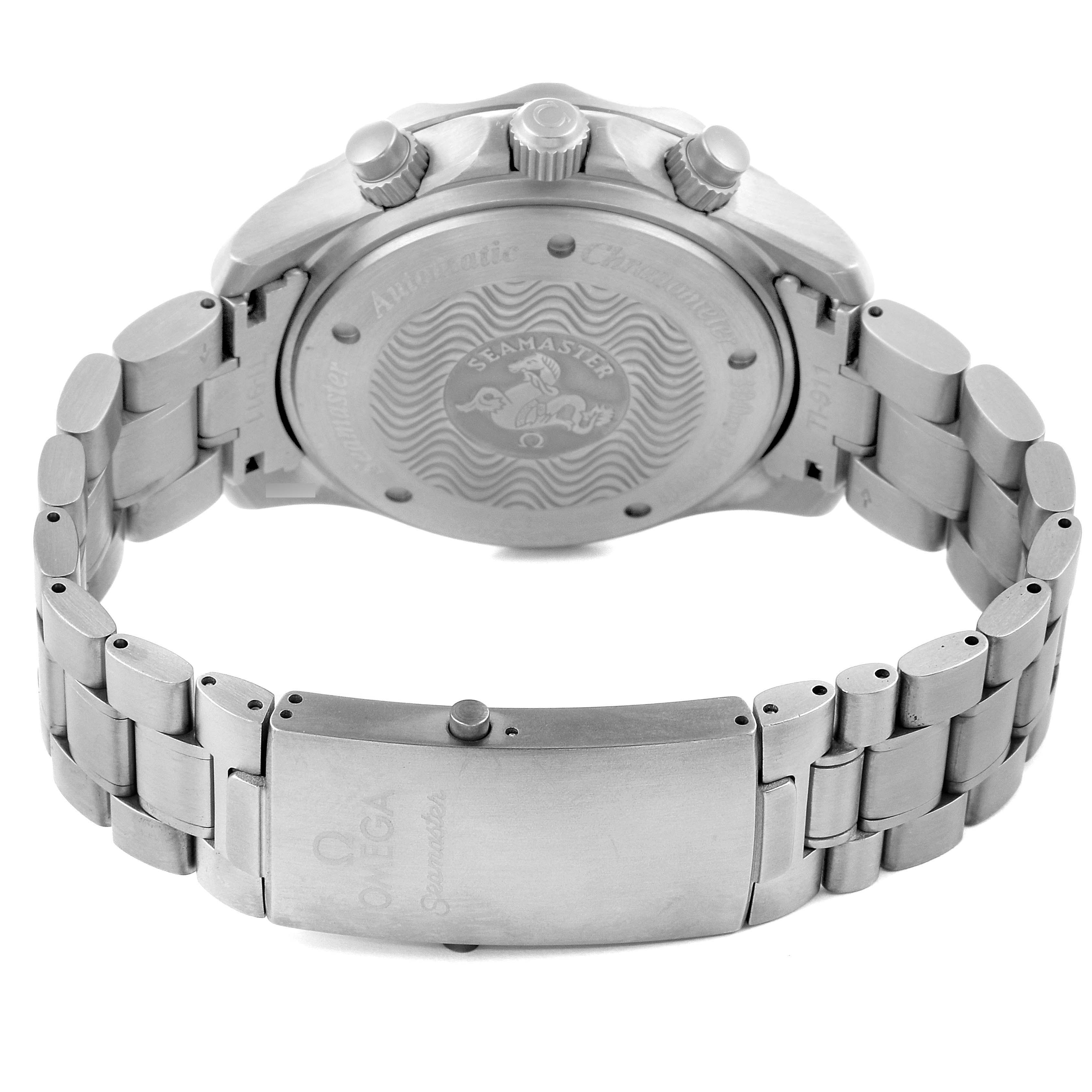 This image shows the back case and bracelet of the Omega Seamaster 2269.52.00 Men's Titanium Black Dial 2269.52.00 Men's Titanium Black Dial watch, including the clasp and caseback details.