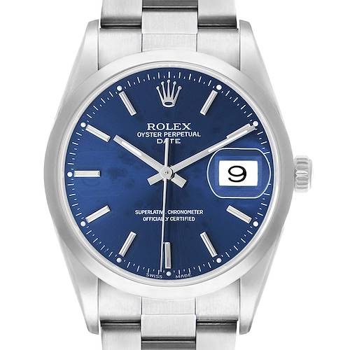 Photo of Rolex Date Steel Blue Dial Mens Watch 15200