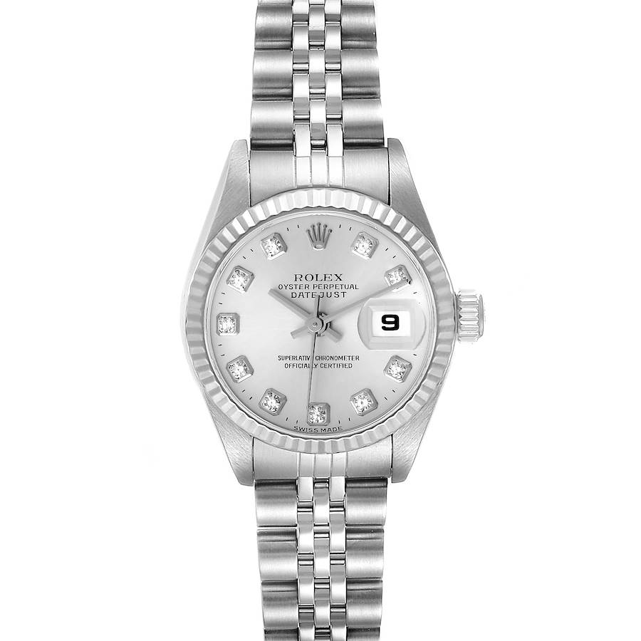 Rolex Datejust 26mm Steel White Gold Diamond Dial Ladies Watch 79174 Papers SwissWatchExpo