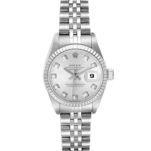 Photo of Rolex Datejust 26mm Steel White Gold Diamond Dial Ladies Watch 79174 Papers