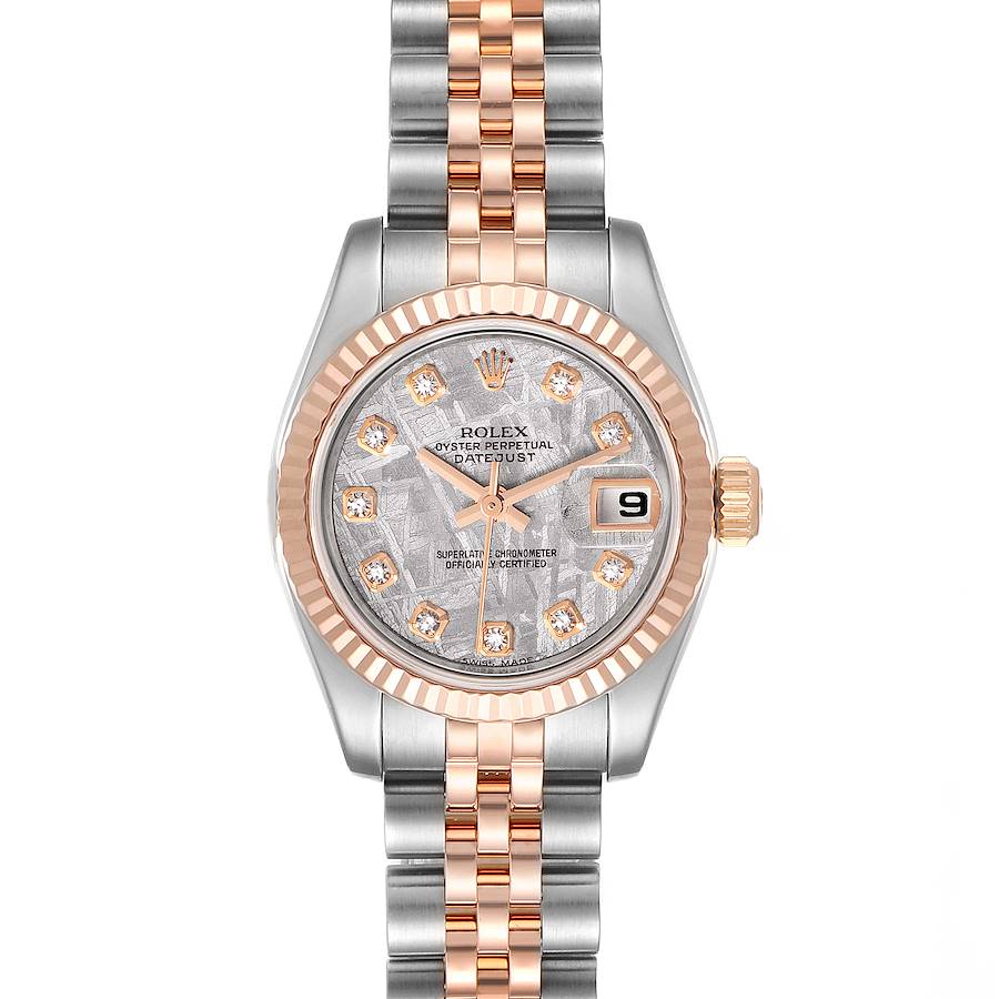 Rolex Datejust Steel EveRose Gold Meteorite Diamond Watch 179171 Box Card SwissWatchExpo