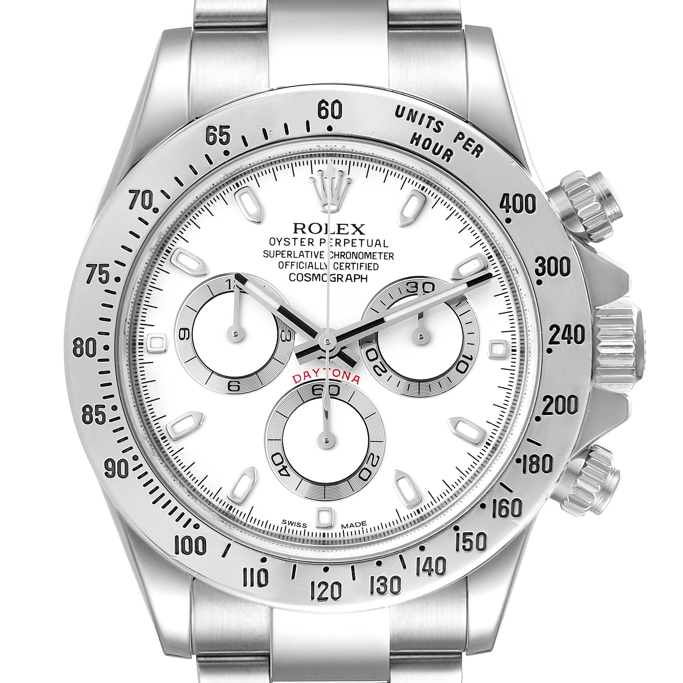 Rolex Daytona Steel White Dial Chronograph Mens Watch 116520 ...