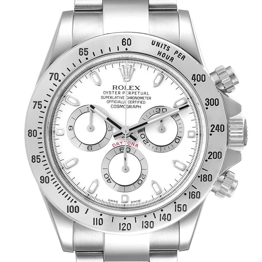 Rolex Daytona Steel White Dial Chronograph Mens Watch 116520 SwissWatchExpo