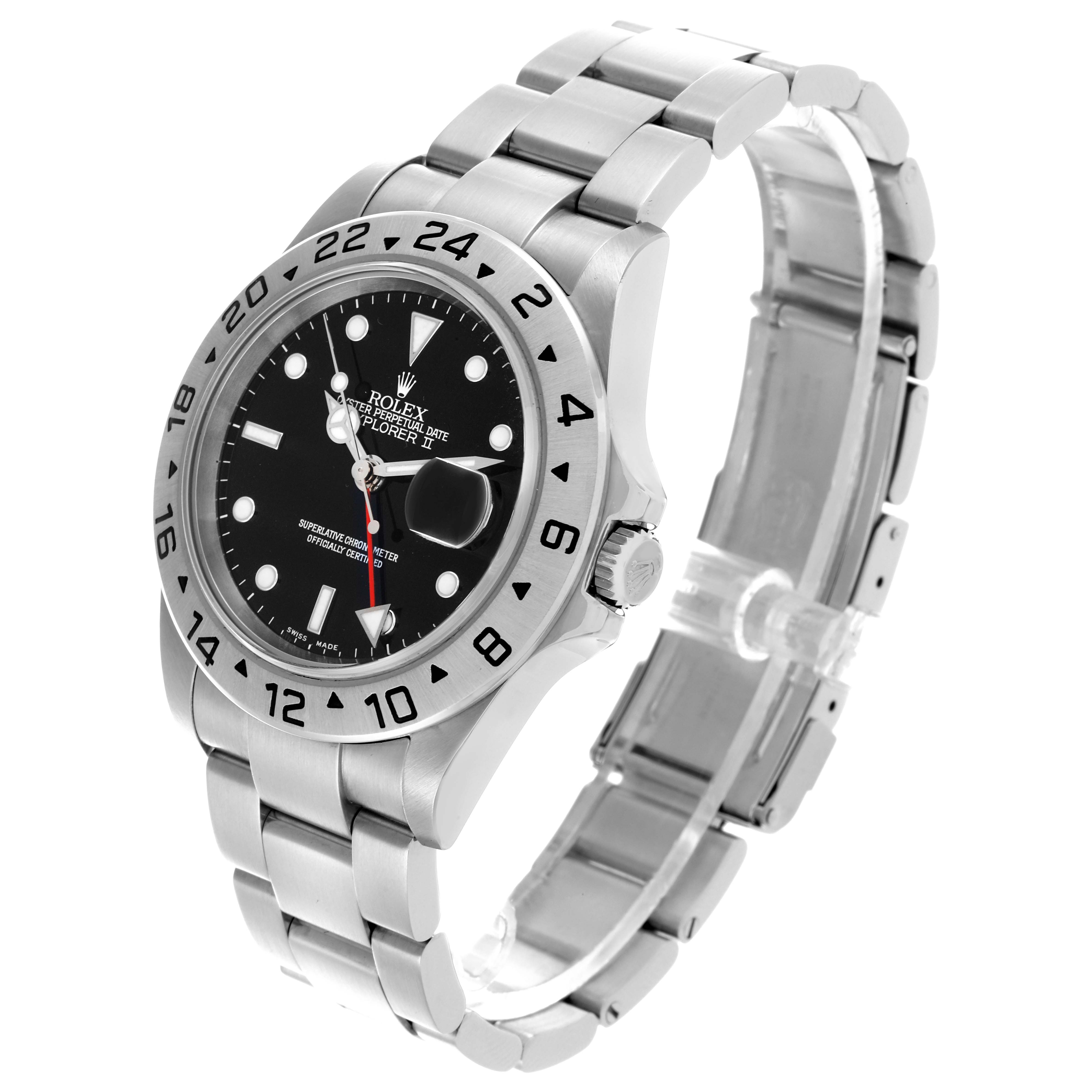 The Rolex Explorer 16570T Men
s Stainless Steel Black Dial 16570T Men
s Stainless Steel Black Dial model is shown at an angled view, displaying the bezel, dial, bracelet, and crown.