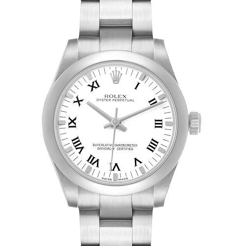 Photo of Rolex Oyster Perpetual Midsize 31 Steel White Dial Ladies Watch 177200 Card