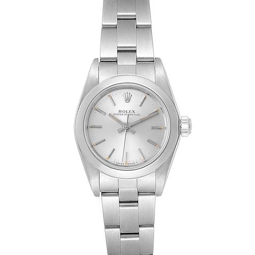 Photo of Rolex Oyster Perpetual Silver Dial Steel Ladies Watch 67180 Box