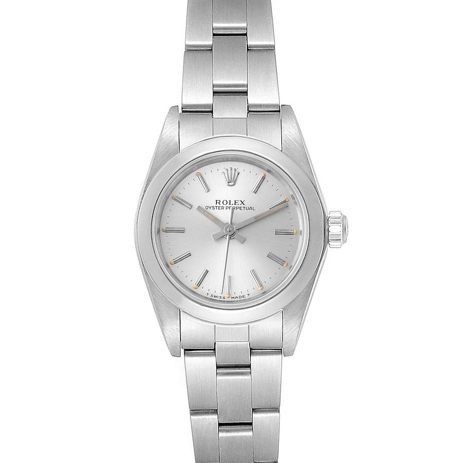 Rolex Oyster Perpetual Silver Dial Steel Ladies Watch 67180 Box SwissWatchExpo