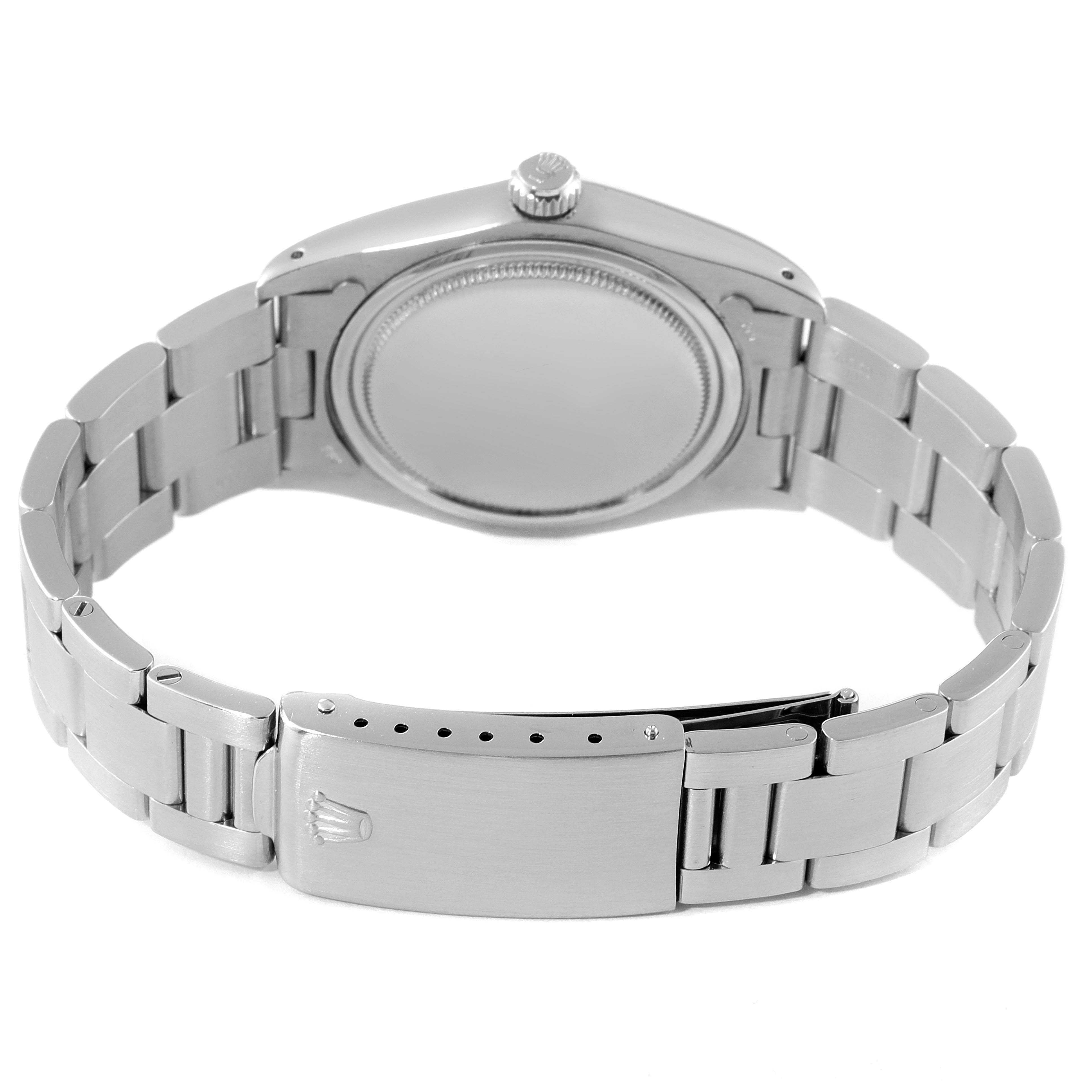 The image shows the back and bracelet, including the clasp, of a Rolex Vintage Collection 6694 Men's Stainless Steel Silver Dial 6694 Men's Stainless Steel Silver Dial watch.