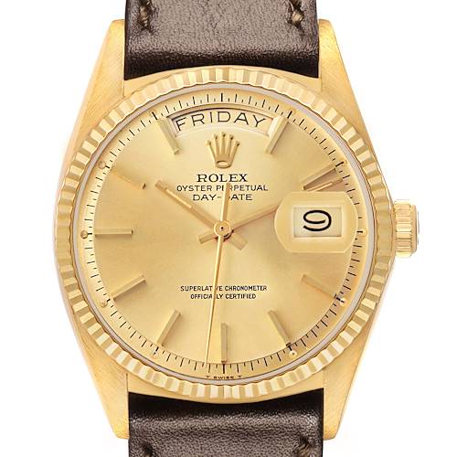 Photo of Rolex President Day-Date Yellow Gold Champagne Dial Mens Watch 18038