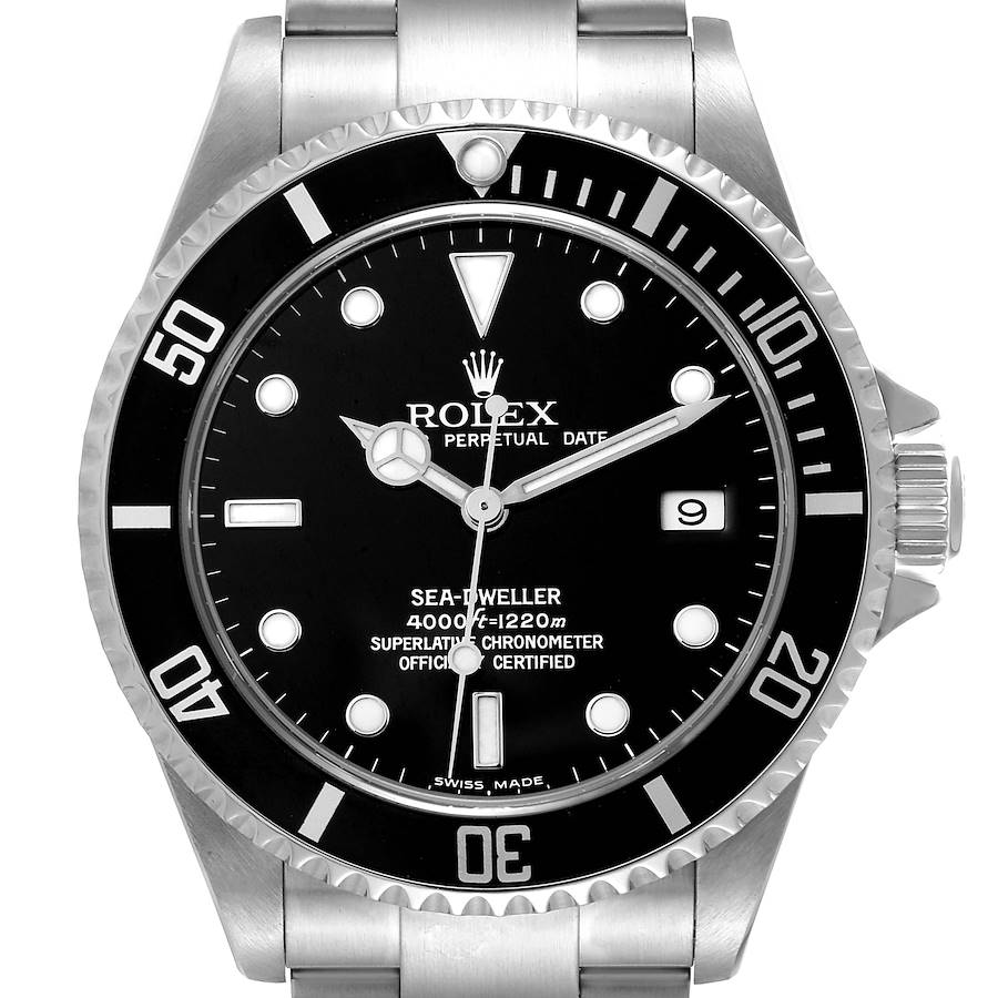 Rolex Seadweller 4000 Black Dial Steel Mens Watch 16600 Box Papers SwissWatchExpo