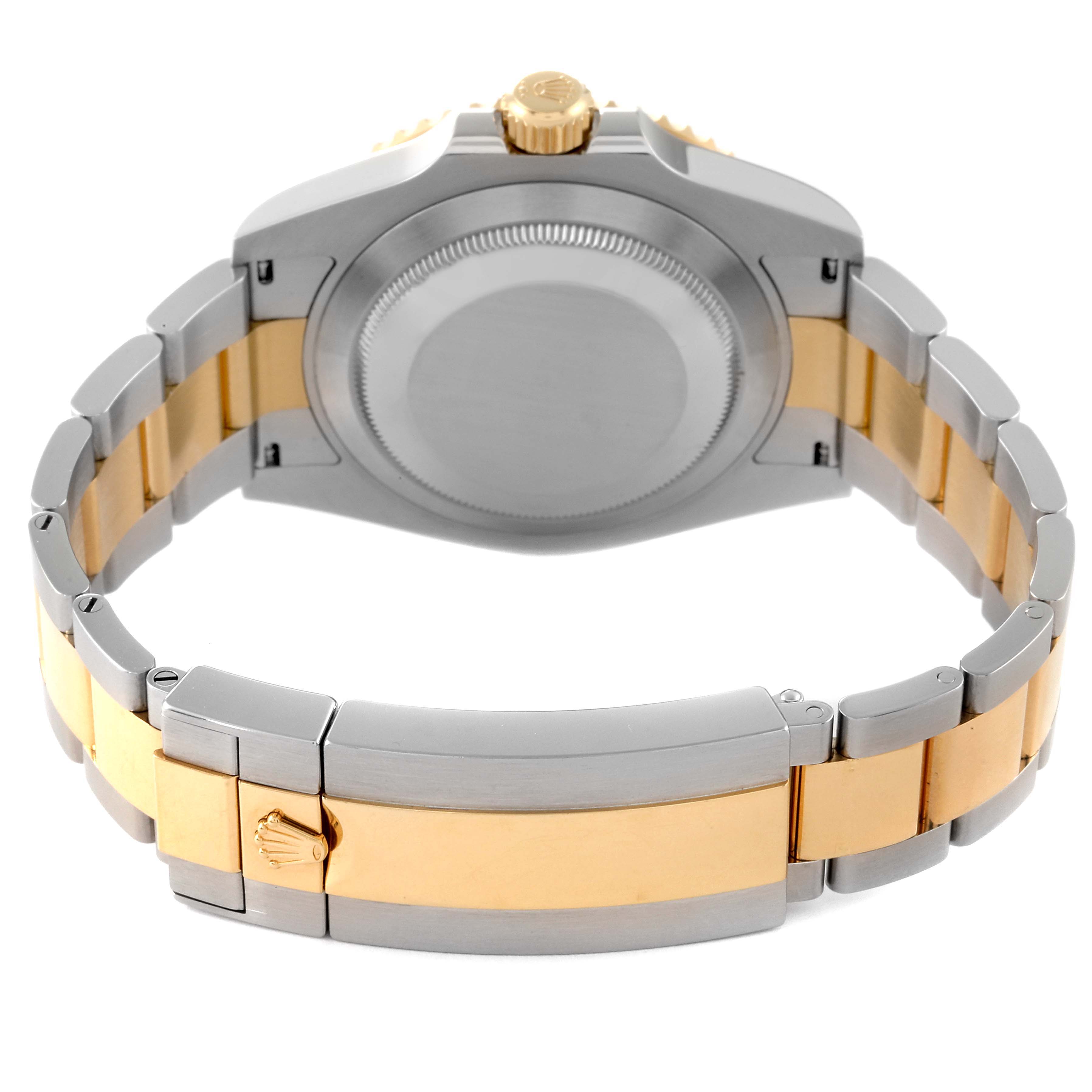 The image shows the back view and clasp of a Rolex Submariner 126613 Men's Steel and Gold (two tone) Blue Dial 126613 Men's Steel and Gold (two tone) Blue Dial watch, featuring a two-tone metal bracelet.