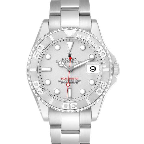 Photo of Rolex Yachtmaster 35 Midsize Steel Platinum Mens Watch 168622