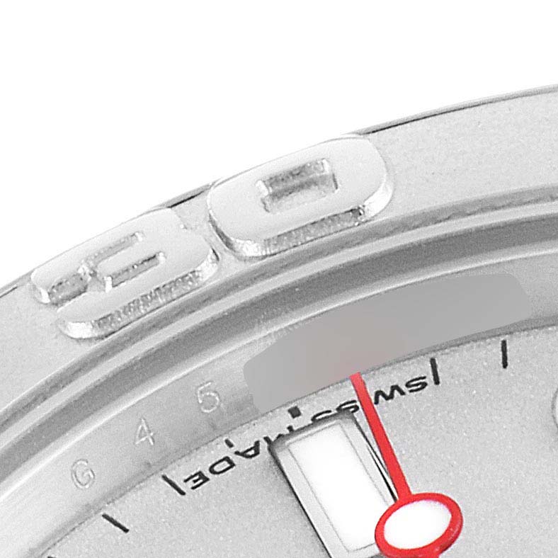 The image shows a close-up view of the bezel, numeral "30," and part of the dial of a Rolex Yacht-Master 168622 Men
s Stainless Steel Silver Dial 168622 Men
s Stainless Steel Silver Dial watch.