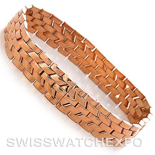 This image shows the 18K Rose Gold bracelet for a Franck Muller Men's  Men's  watch, photographed from an angled top view.