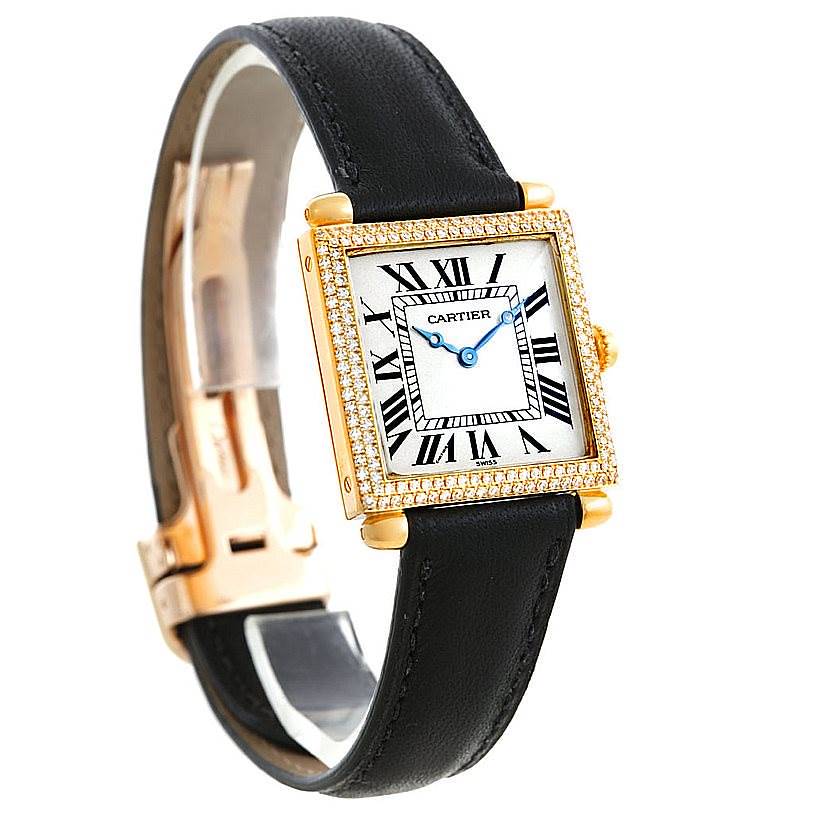 Cartier Tank Obus 18k Yellow Gold Diamond Watch W1512256 SwissWatchExpo