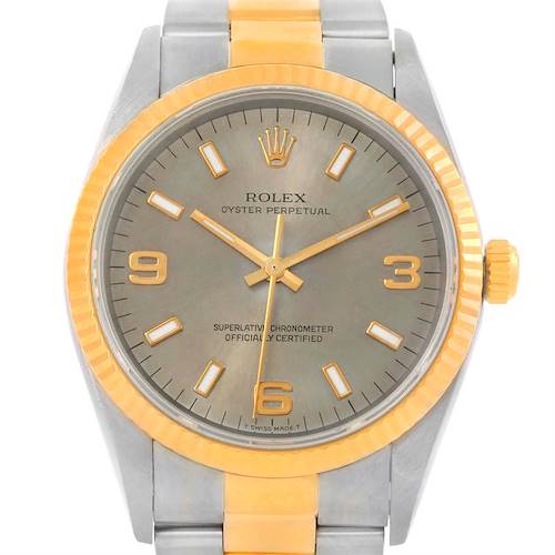 Photo of Rolex Non Date Mens Steel 18k Yellow Gold Watch 14233