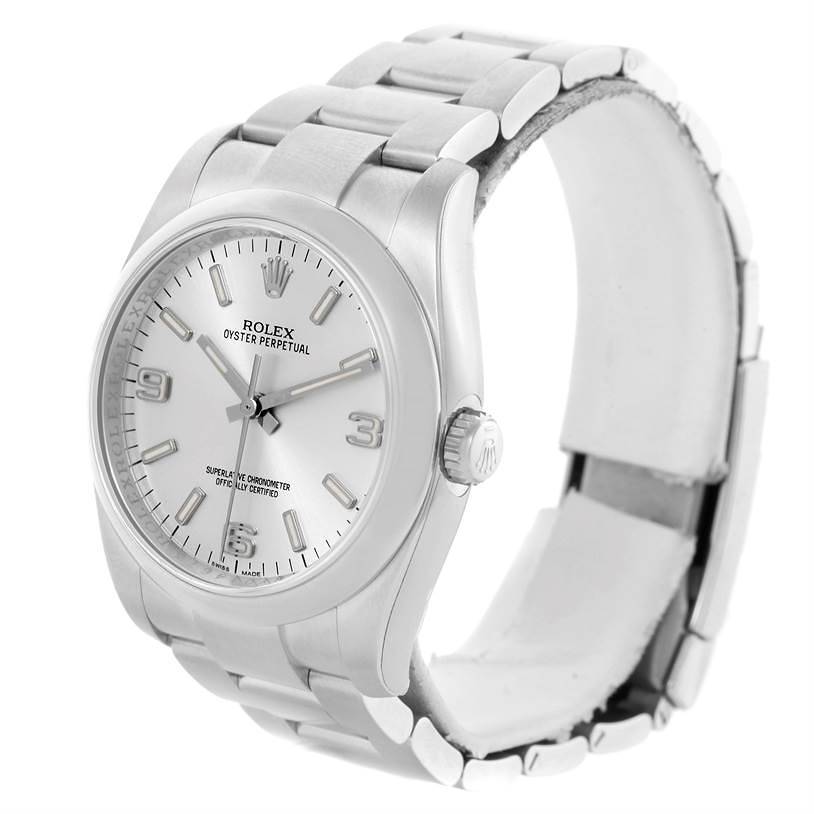 Rolex No Date Mens Silver Dial Stainless Steel Watch 116000 Unworn SwissWatchExpo