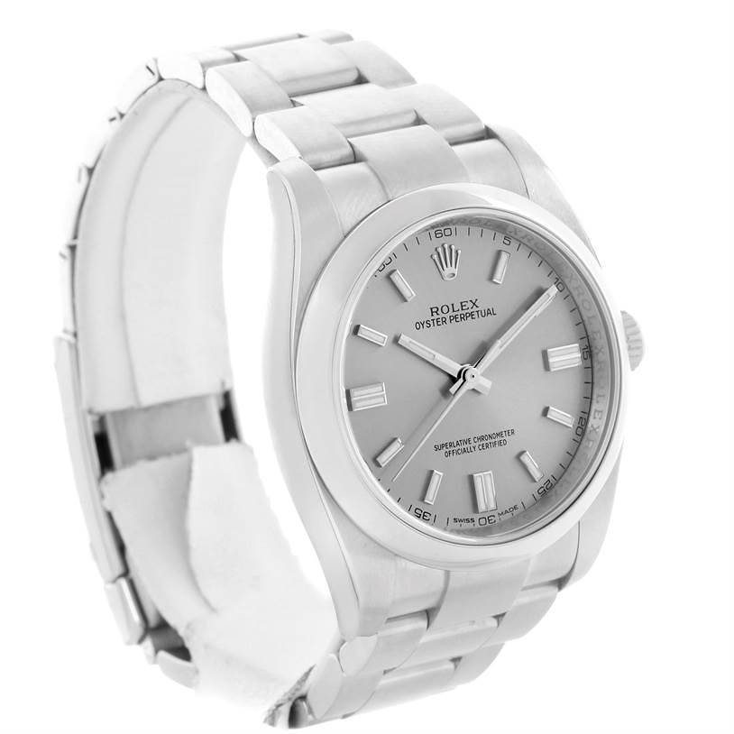 Rolex No Date Mens Silver Dial Stainless Steel Watch 116000 Unworn SwissWatchExpo