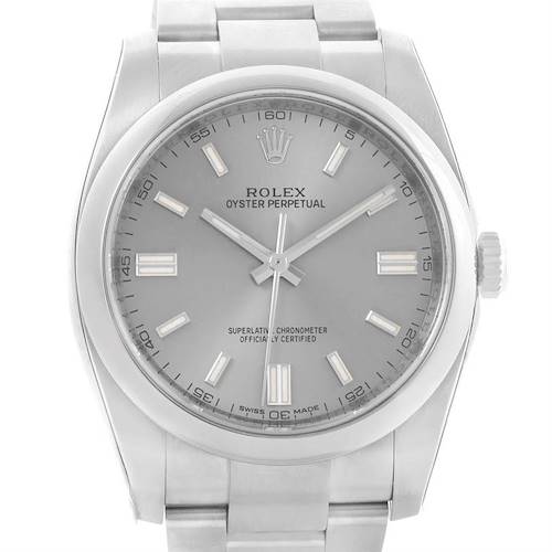 Photo of Rolex No Date Mens Silver Dial Stainless Steel Watch 116000 Unworn