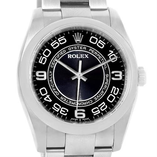 Photo of Rolex No Date Black Concentric Dial Stainless Steel Mens Watch 116000