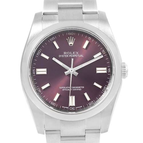 Photo of Rolex Oyster Perpetual 36 Red Grape Dial Unisex Watch 116000