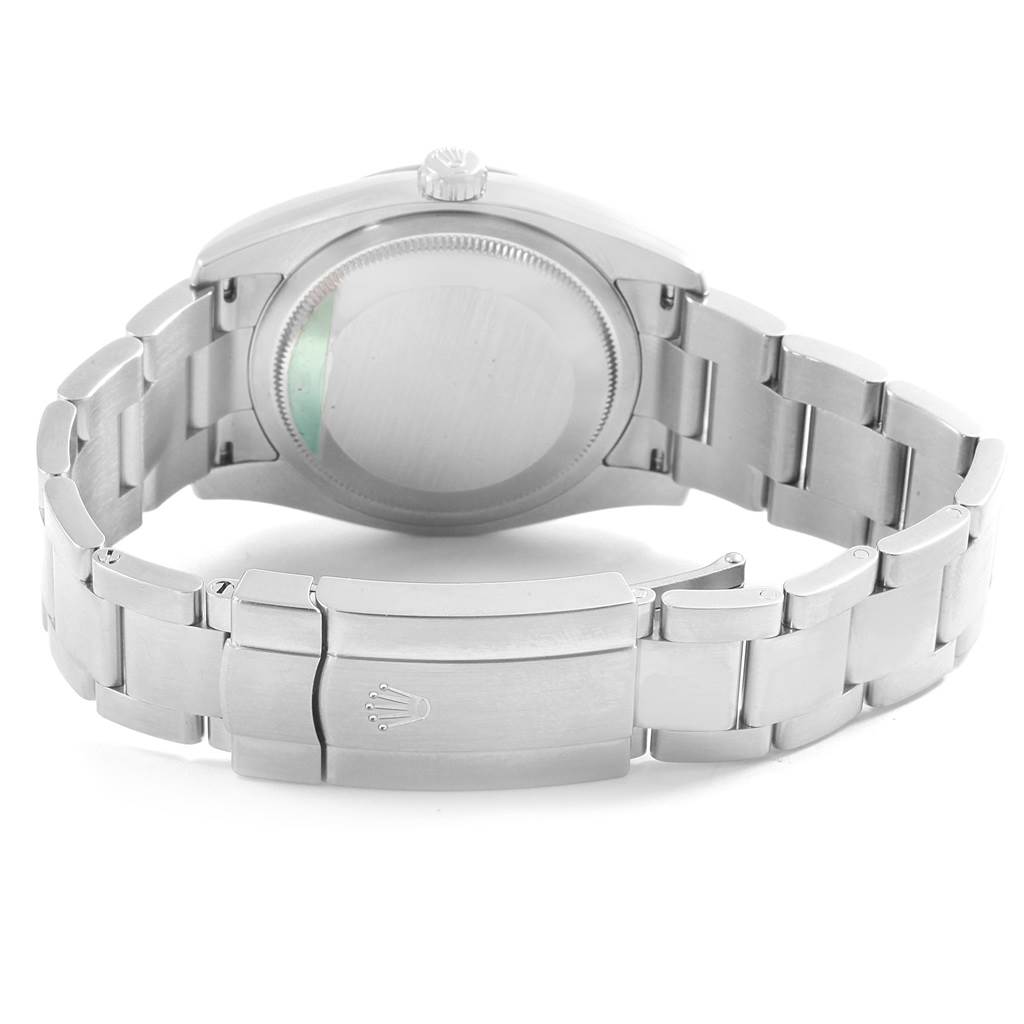 This image shows the back case and bracelet of a Rolex Oyster Perpetual 116034 Men's Stainless Steel Silver Dial 116034 Men's Stainless Steel Silver Dial watch, viewed from the rear.