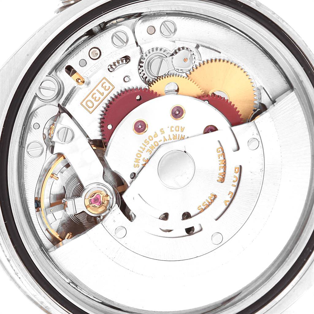 This image shows the internal mechanical movement of a Rolex Oyster Perpetual 116034 Men's Stainless Steel White Dial 116034 Men's Stainless Steel White Dial watch, viewed from the back.